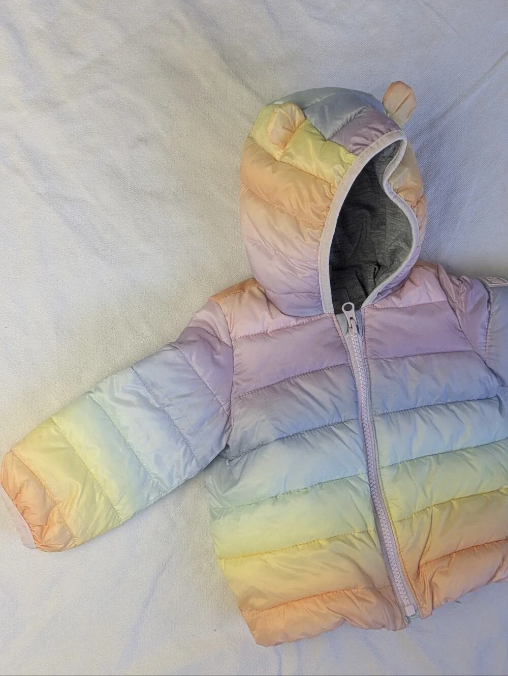 Infant Gap Rainbow Puffer Coat 6-12 Months